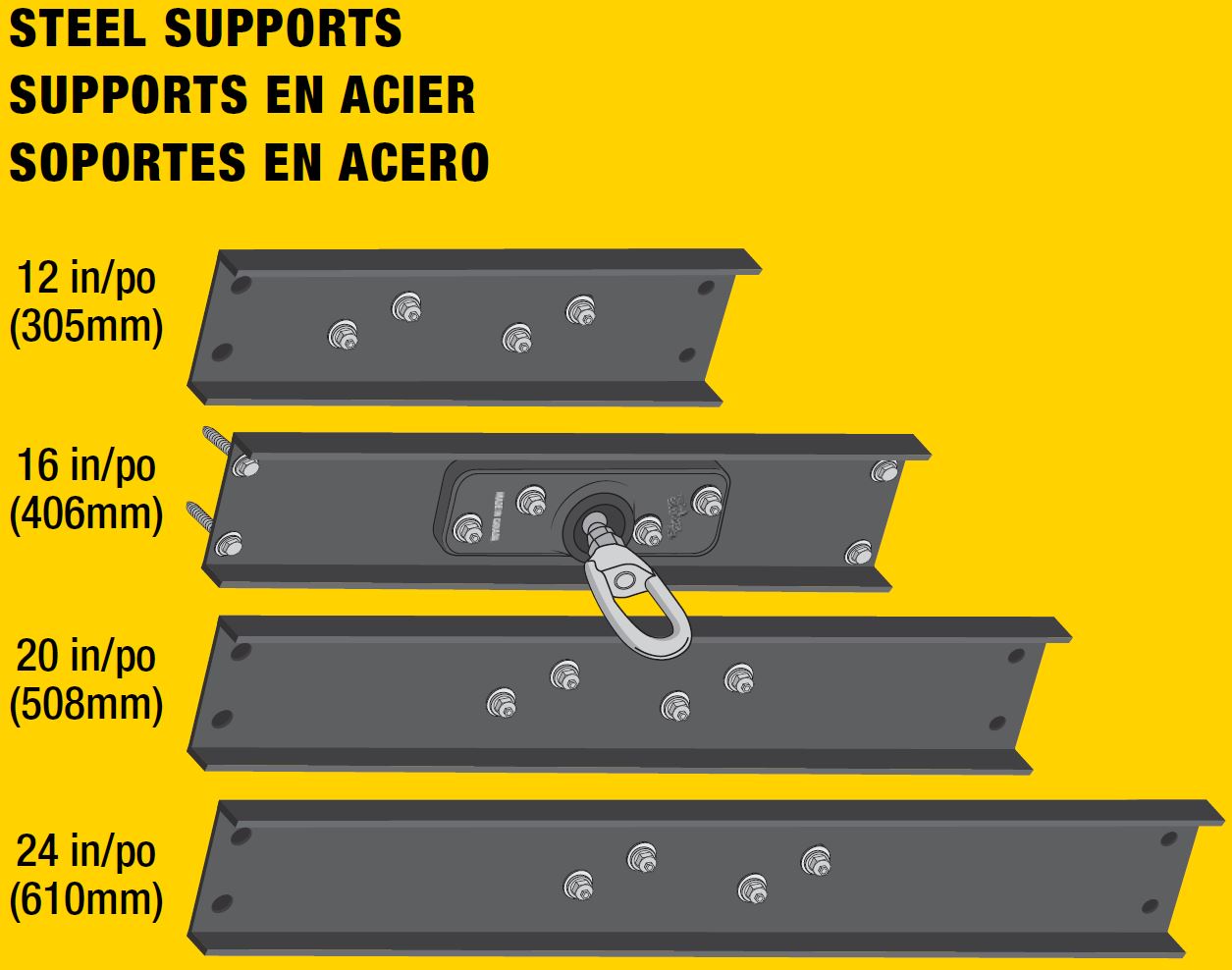 rd2 steel support sizes